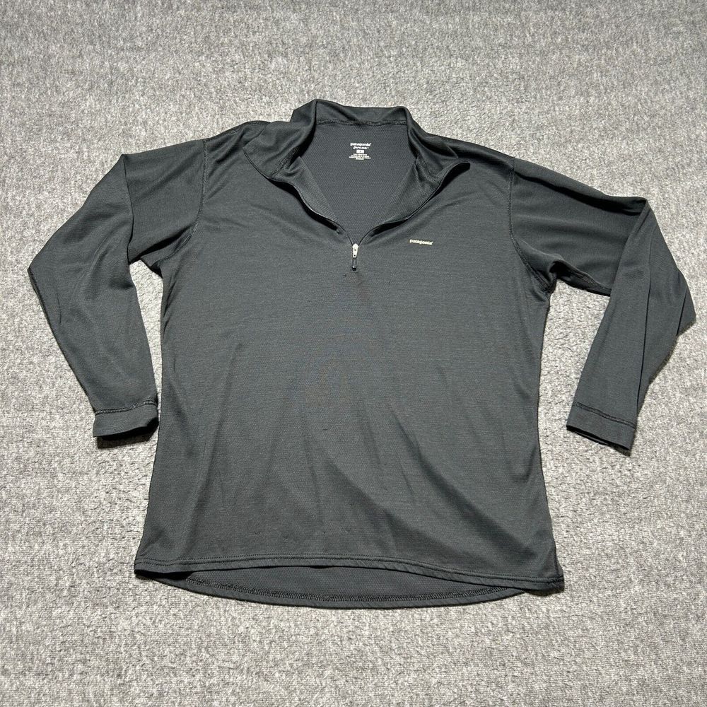 Patagonia Capilene Large 1/4 Zip Baselayer Quarter Zip Mens Black